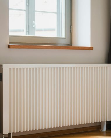 a white radiator in a room