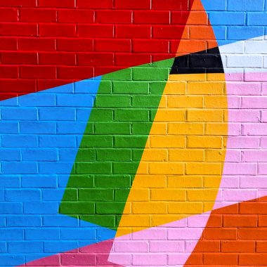 pink and yellow wall paint