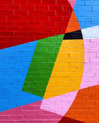 pink and yellow wall paint